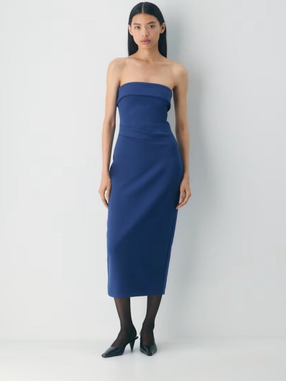 NWT Aritzia BABATON FigureKnit Eyecatcher Dress Byron Blue XS